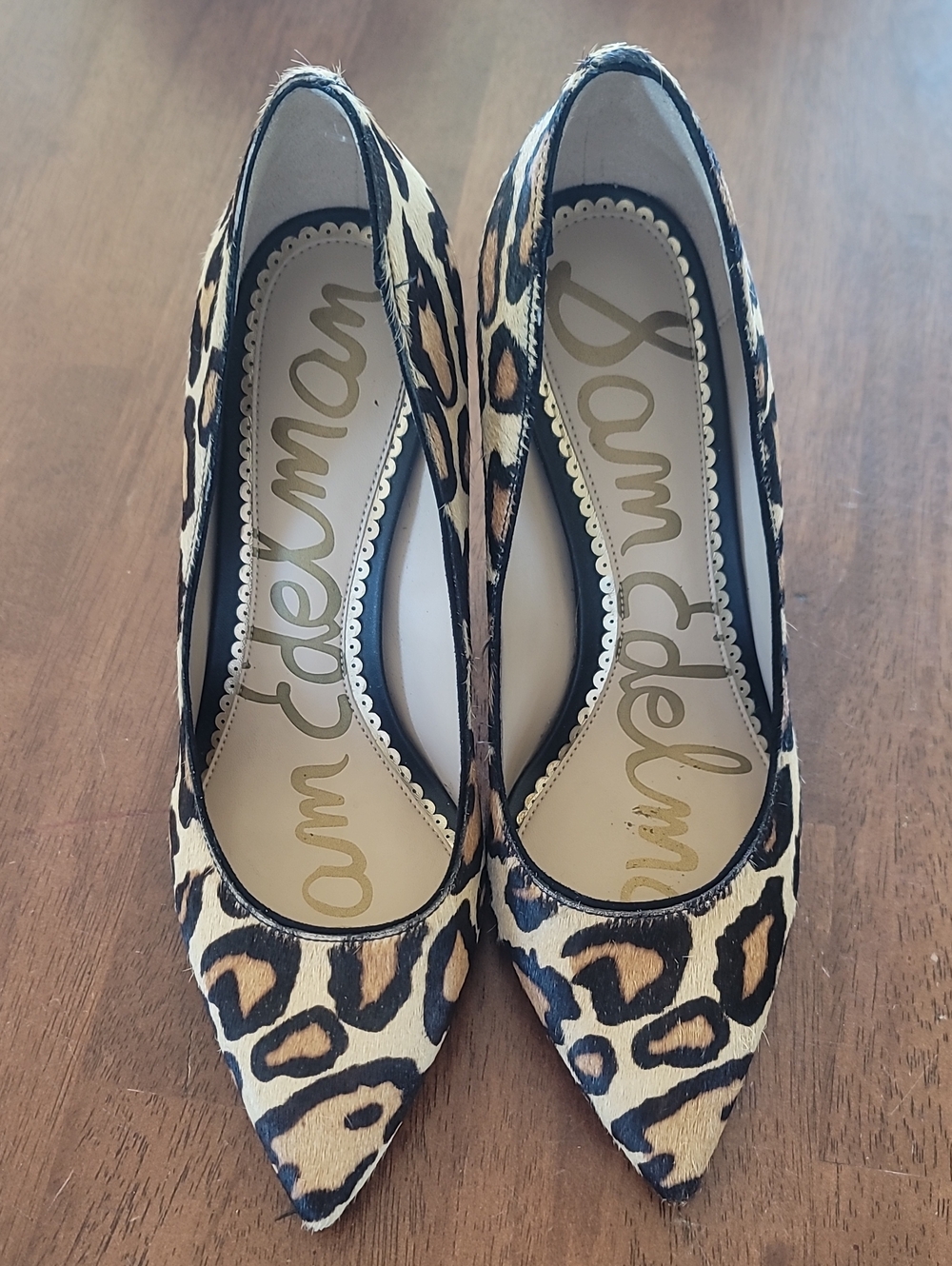 Sam Edelman Leopard Print Pointed Pumps - Black & Tan